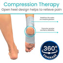 Vive Health Ankle Wraps with Open Heel, Reversible Compression Support for Plantar Fasciitis, Gray