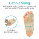 Vive Health Full Foot Bunion Splint, Foot Strap for Big Toe Alignment and Pain Relief, Beige
