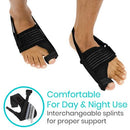 Vive Health Full Foot Bunion Splint, Foot Strap for Big Toe Alignment and Pain Relief, Black