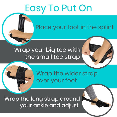 Vive Health Full Foot Bunion Splint, Black