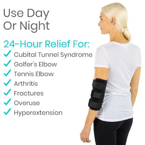 Vive Health Stabilizing Elbow Brace, 2 Removable Splints, 3 Straps with Sleeve