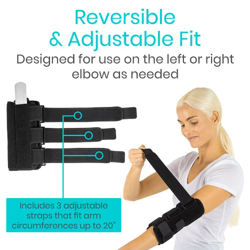 Vive Health Stabilizing Elbow Brace, 2 Removable Splints, 3 Straps With Sleeve
