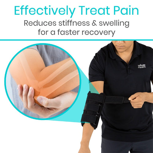 Vive Health Stabilizing Elbow Brace, 2 Removable Splints, 3 Straps with Sleeve