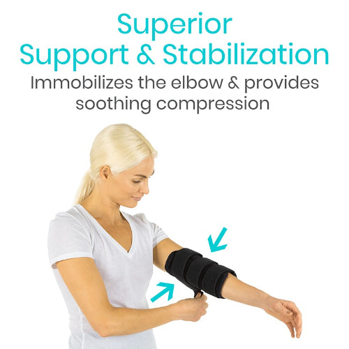 Vive Health Stabilizing Elbow Brace, 2 Removable Splints, 3 Straps With Sleeve