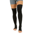 Vive Health Thigh High Compression Stockings, Circulation Support for Swelling, Small, Black