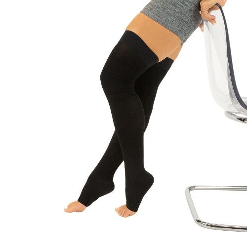 Vive Health Thigh-High Compression Stockings, X-Large, Black