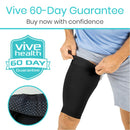 Vive Health Thigh Compression Sleeve for Muscle Support and Circulation, Medium Black