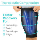 Vive Health Thigh Compression Sleeve Support for Hamstring Pain and Muscle Recovery, Small, Black
