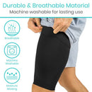 Vive Health Thigh Compression Sleeve Support for Hamstring Pain and Muscle Recovery, Small, Black