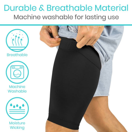 Vive Health Thigh Compression Sleeve Black, Extra large