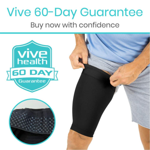 Vive Health Thigh Compression Sleeve Black, Extra large