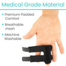 Vive Health Universal Finger Splint Adjustable Support for Broken Sprained Fingers, Black