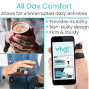 Vive Health Universal Finger Splint Adjustable Support for Broken Sprained Fingers, Black