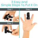 Vive Health Universal Finger Splint Adjustable Support for Broken Sprained Fingers, Black