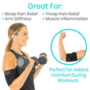 Vive Health Compression Bicep Strap for Upper Arm Muscle Support and Tendonitis Pain Relief, Large