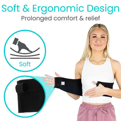 Vive Health Adjustable Elastic Rib Brace, Black