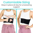 Vive Health Adjustable Rib Brace with Elastic Compression Support, Chest Injury Relief, Black