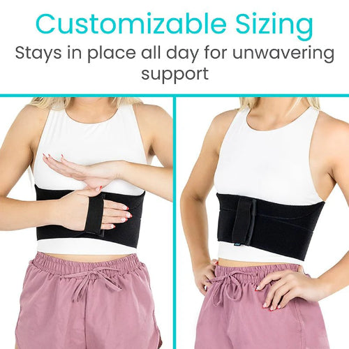Vive Health Adjustable Elastic Rib Brace, Black
