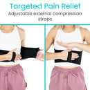 Vive Health Adjustable Rib Brace with Elastic Compression Support, Chest Injury Relief, Black