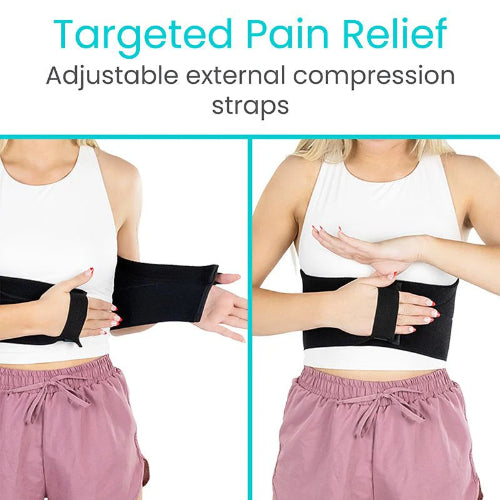 Vive Health Adjustable Elastic Rib Brace, Black