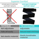 Vive Health Multi Purpose Support Wraps Adjustable Compression for Joints and Muscles Pain Relief