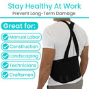 Vive Health Industrial Back Brace with Removable Suspenders