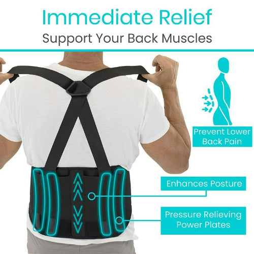 Industrial Back Brace by Vive Health – lightweight material ideal for construction and warehouse tasks. Moovkart