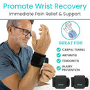 Vive Health Compression Wrist Wrap for Carpal Tunnel and Arthritis Support, Black, Pair