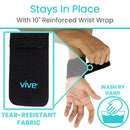 Vive Health Compression Wrist Wrap for Carpal Tunnel and Arthritis Support, Black, Pair