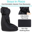 Protective orthopedic boot cover by Vive with adjustable strap and moisture barrier. Moovkart
