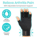 Vive Health Copper Arthritis Gloves with Strap, Black