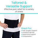 Vive Health Umbilical Hernia Belt with Adjustable Silicone Pads for Targeted Abdominal Support
