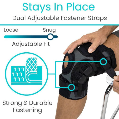 Vive Health Heavy Duty Adjustable Hinged Knee Brace