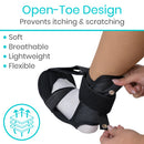 Vive Health Plantar Fasciitis Stretch Splint, Open-Toe Night Support Brace, Adjustable Straps, Black