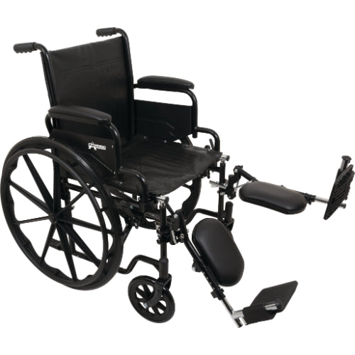 ProBasics K1 Lightweight Wheelchair 16 x16 Seat Flip back Detachable Arms & Elevating leg Rests