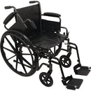 ProBasics K2 Standard Hemi Wheelchair, 20 x 16 Inch Seat, Desk Arms, Swing-Away Footrests, Steel Frame for Comfortable Mobility Support. Moovkart