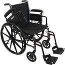 ProBasics K3 lightweight wheelchair, 20 x 16 adjustable seat, swing-away footrests, durable, comfortable, Moovkart