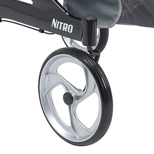 Drive Medical Nitro Euro Style Aluminum Rollator with 10 Inches Casters, Black