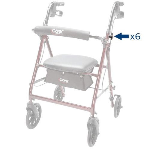 Carex C-Clips with screws and tools for rollators, Moovkart