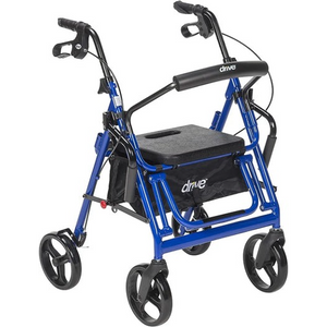Drive Medical Duet Rollator and Transport Chair, Blue