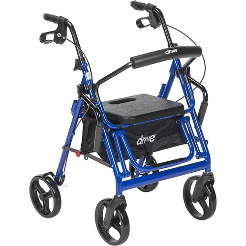 Drive Medical Duet Rollator and Transport Chair Blue