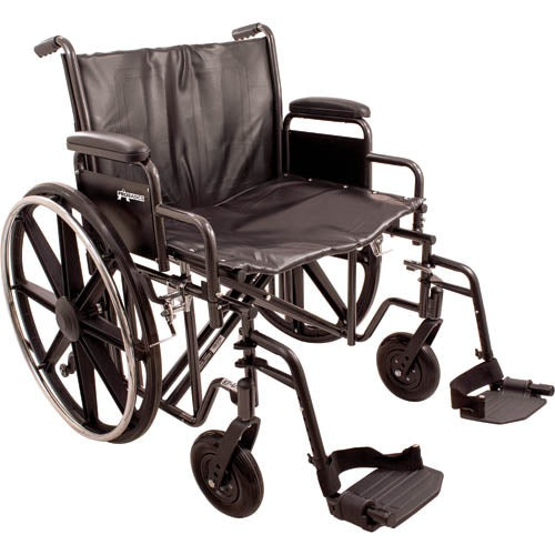 ProBasics K7 Heavy Duty Wheelchair, 24-Inch Seat, Desk Arms, Swing-Away Footrests, Durable Frame for Bariatric Support and Comfort. Moovkart
