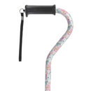 Drive Medical Offset Cane with Gel Grip Handle for Balance and Walking Support, Floral Design
