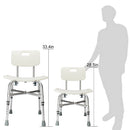 Inq Mobility Medical Heavy-Duty Aluminum Alloy Bath Chair with Back Support, White