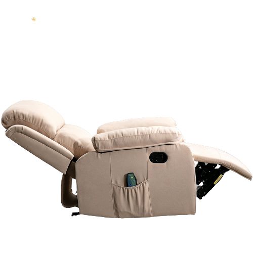 Home Overstuffed Pillow & Armrest Recliner Chair Sofa with 6 Point Remote Control Massage