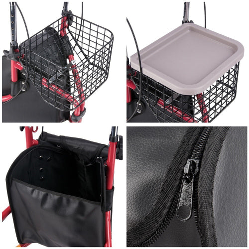 Drive Medical 3 Wheel Rollator, Two side Handles
