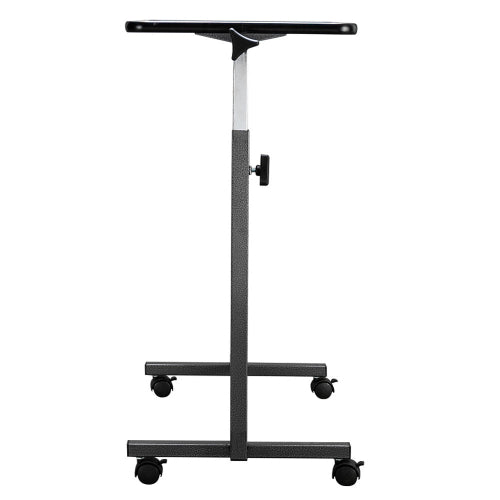Multifunctional Adjustable Bedside Table MDF Iron 4 Wheels With Brake, Silver Gray