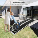 Bosonshop 6 Feet Folding Wheelchair Ramp, Lightweight Aluminum with PVC Surface and Raised Side Walls