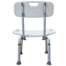 Shower Tub Aluminium Alloy Bath Chair Seat Bench with Removable Back, white