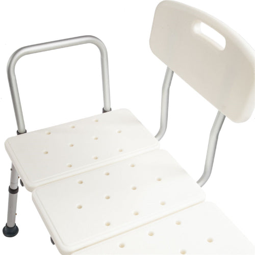 Shower Tub Aluminium Alloy Bath Chair Transfer Bench with Wide Seat, white